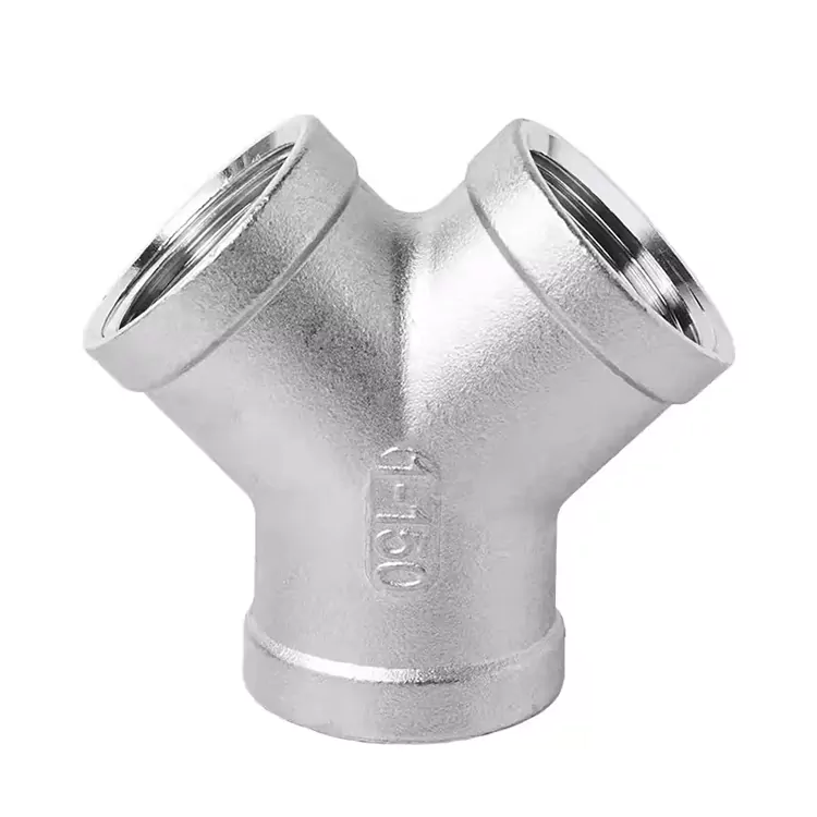 BSP Neoksidebla Ŝtalo Y-tipo Male Threaded Tee