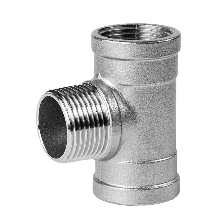 BSP Threaded Stainless Steel Male-In-Male Pipe Tee
