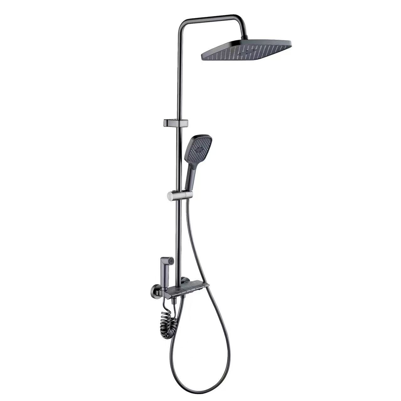 Kvar-Reĝima Piana Ŝlosilo Duŝa Aro kun Spray Gun