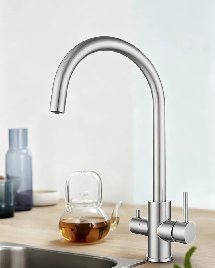 Swan Neck 3-in-1 Kitchen Hot and Cold Faucet