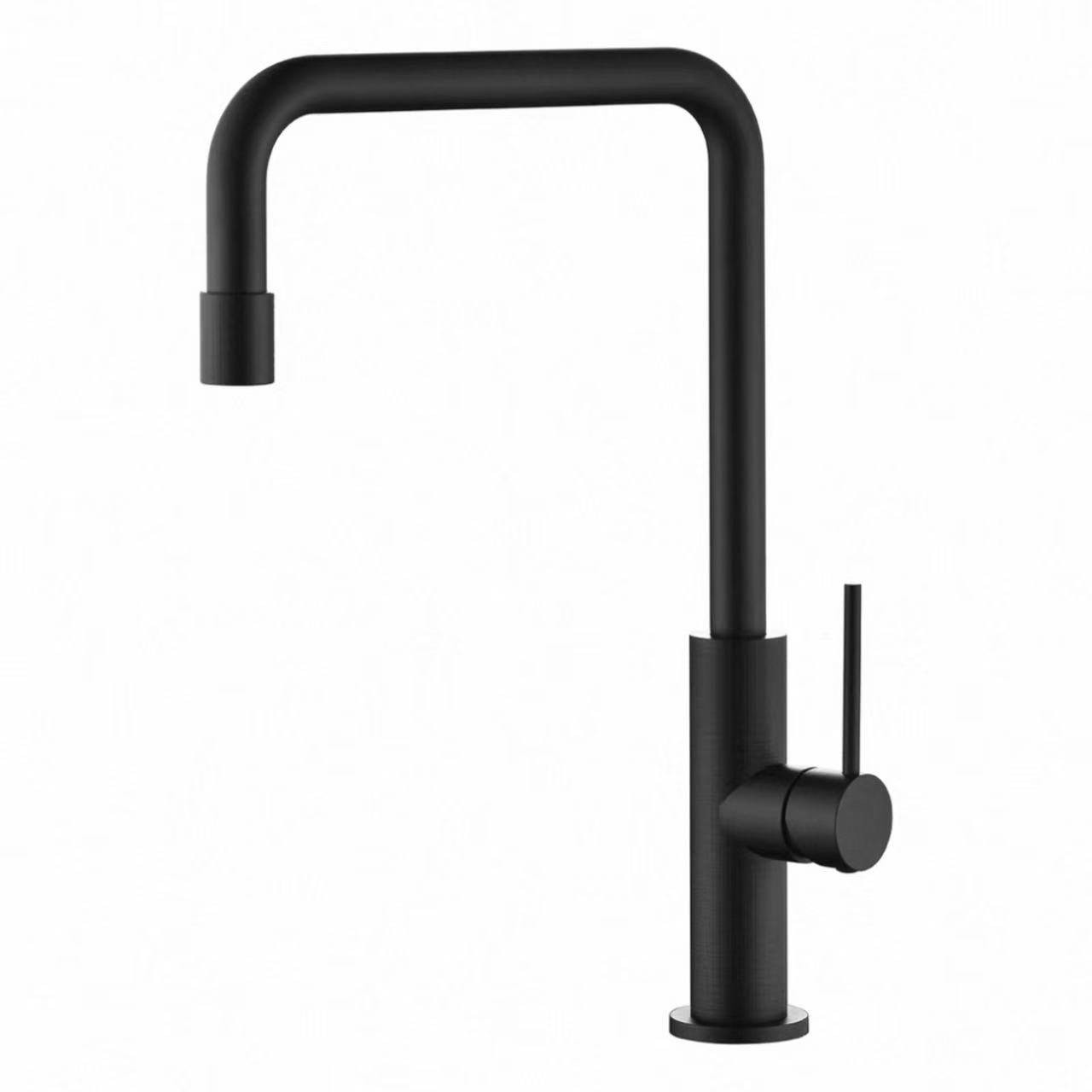 Minimalista L-Forma Tubo Knurled Kuirejo Varma Kaj Malvarma Krano