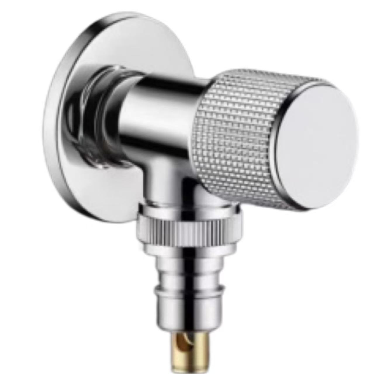 Spegulo Chrome Knurled Knob Lavmaŝino Akvo Haltiga Valvo
